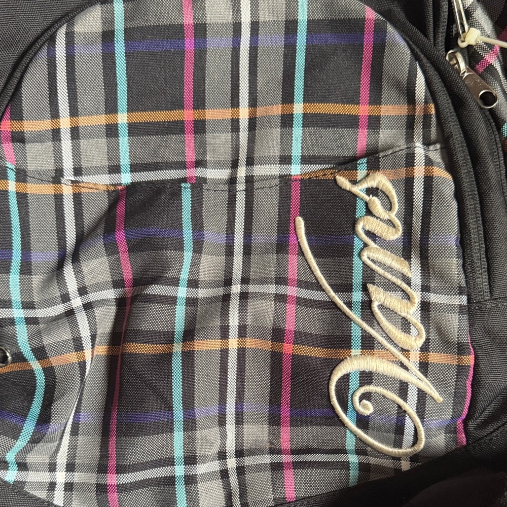 Vintage Vans Black and Multicolor Plaid Backpack - Picture 2 of 7